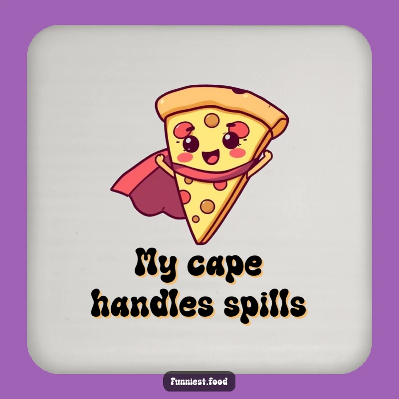Funny Superhero Pizza Coaster Set - Protect Surfaces with Heroic Humor