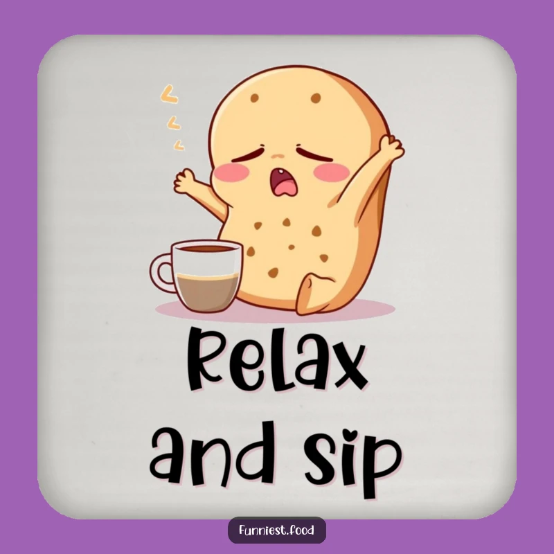 Funny Bagel Sleepy Coffee Drink Coaster: Morning Protection, Hilarious Table Decor, Perfect Gift