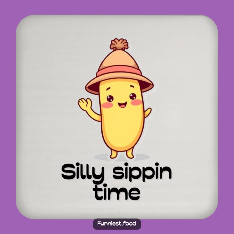 Funny Banana Hat Coaster: Protect Surfaces with Playful Fruit, Great Gift