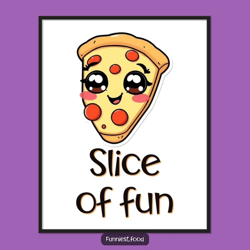 Funny Giggling Pizza Poster: Pepperoni-Eyed Slice Art for Your Walls