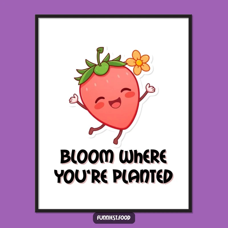 Funny Strawberry Dance Poster: Vibrant Joy, Artistic Funny Gift