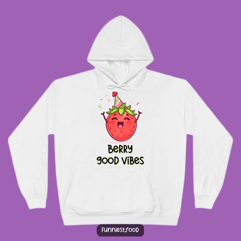 Funny Excited Strawberry Hoodie: Cozy and Humorous Party Style Gift