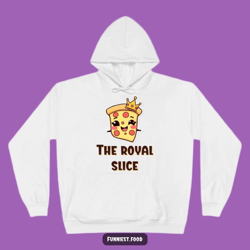 Funny Pizza Crown Hoodie: Regal Slice Sweatshirt - Cozy & Cheesy!