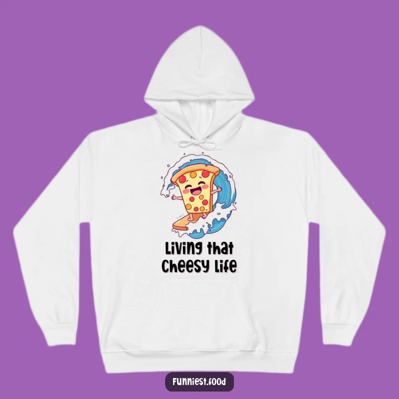 Funny Pizza Surfer Hoodie: Stay Warm and Witty, Great Funny Gift Choice