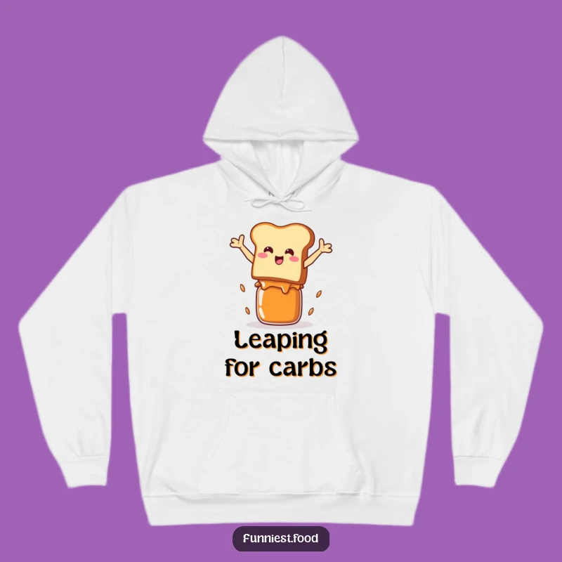 Funny Toast Leap Hoodie: Cozy Up in Hilarious Breakfast Character Warmth