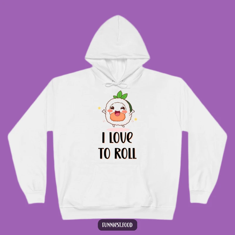 Funny Delighted Sushi Hoodie: Cozy Moves with a Dancing Roll