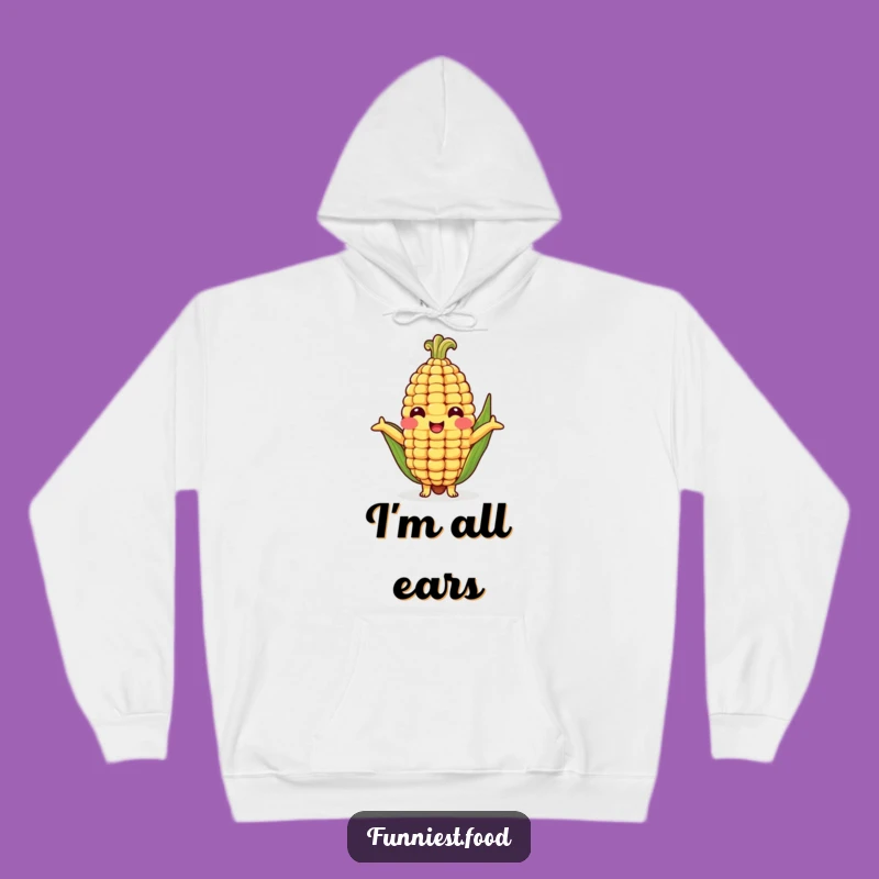Cozy Funny Corn Cob Hug Hoodie - Cuddle Up With This Cheerful Veggie Character