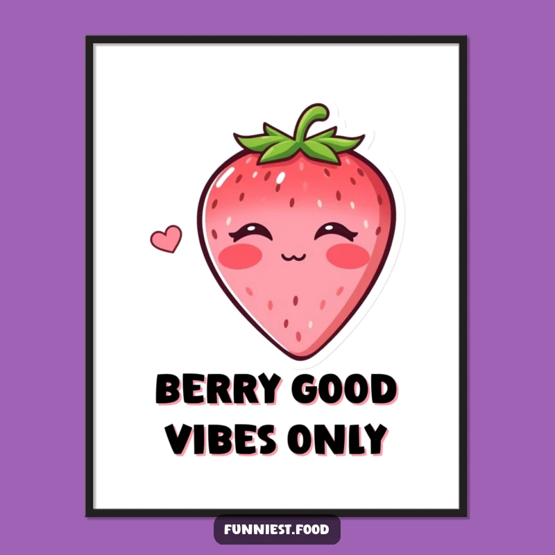 Free Printable Strawberry Art: Cheerful Kissing Fruit Downloadable Decor