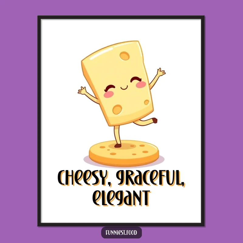 Funny Free Printable Cheese Art: Pirouetting Wedge Downloadable Wall Decor!