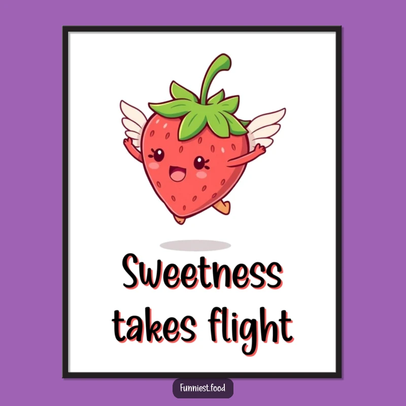 Funny Free Printable Strawberry Wall Art - Flying Wings Decor