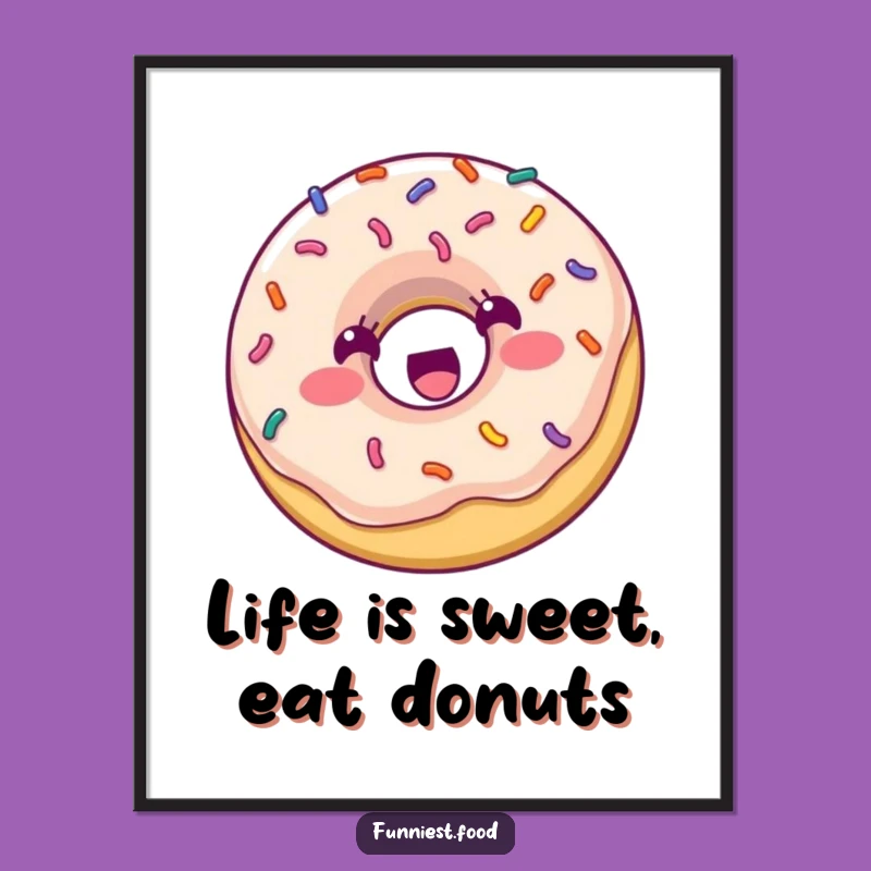 Funny Free Printable Wall Art: Bouncing Donut - Sweet &amp; Quirky Decor - Downloadable!