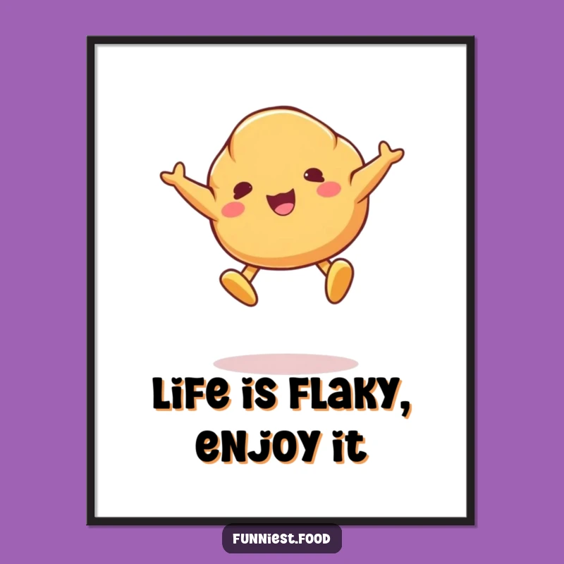 Funny Free Printable Wall Art: Jumping Croissant - Downloadable Whimsical Decor!