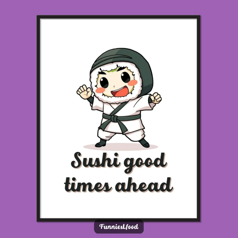 Funny Free Printable Wall Art: Sushi Karate Chop - Downloadable Decor