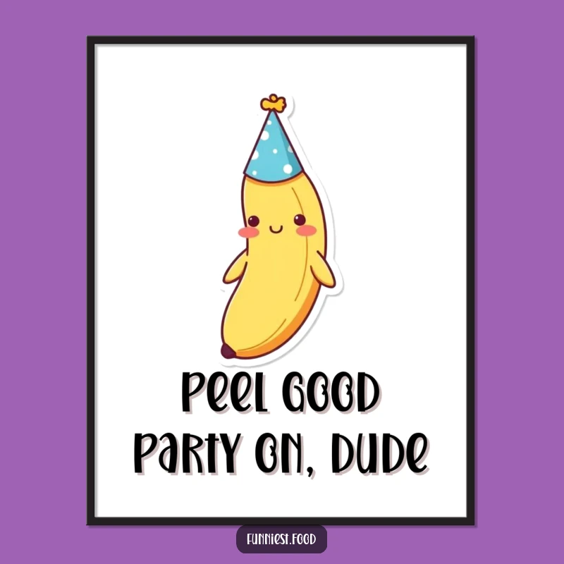 Free Printable Shy Banana Wall Art - Whimsical Downloadable Poster for Cute Decor