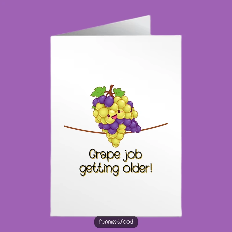 Free Printable Birthday Card: Grapes Tightrope Fun, Hilarious Downloadable Gift for Vine Lovers