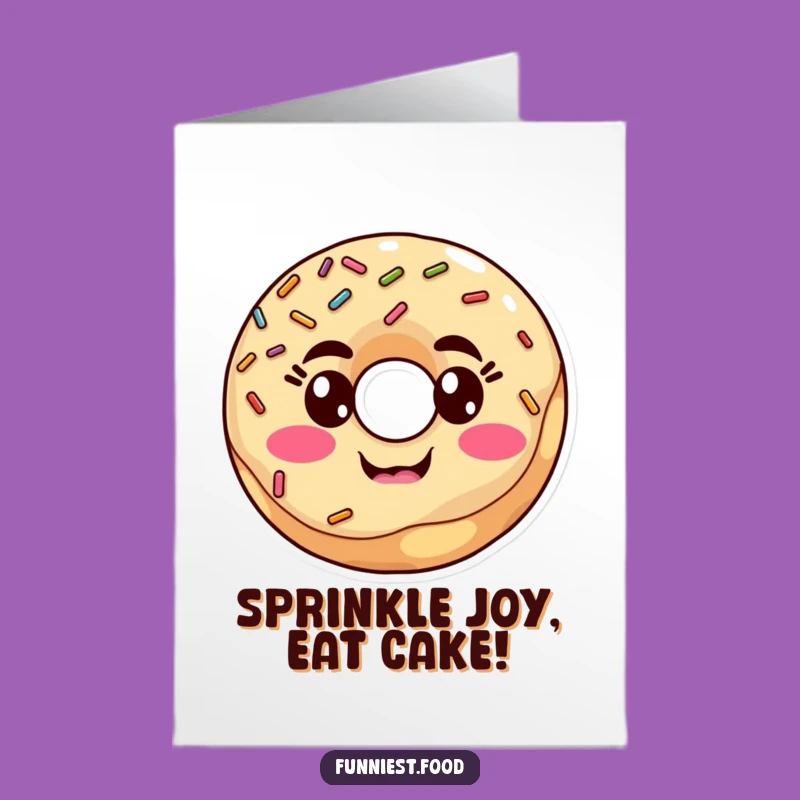 Funny Free Printable Donut Birthday Card - Silly Face Downloadable Greeting