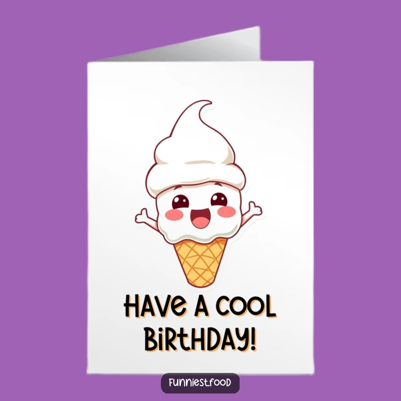 Free Printable Birthday Card: Excited Ice Cream, Cone Hat Fun, Funny Downloadable Gift