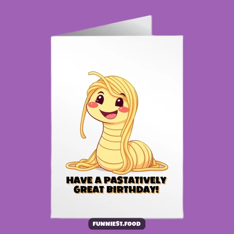 Free Printable Spaghetti Worm Birthday Card: Wiggle & Giggle Downloadable Gift