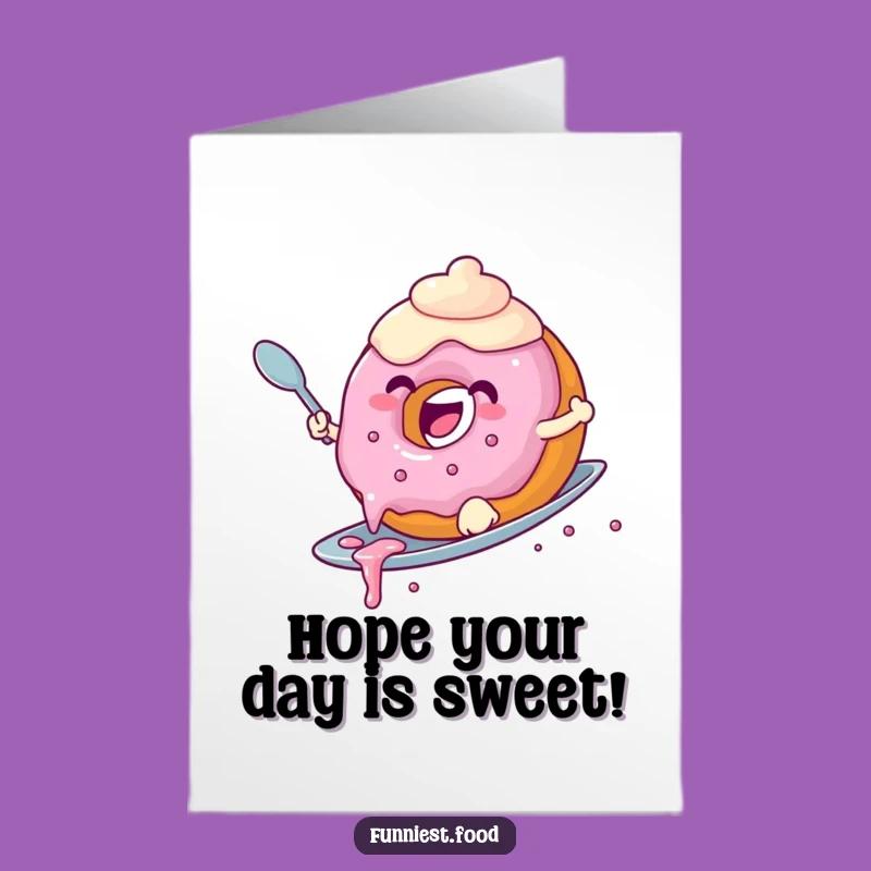 Free Printable Birthday Card: Sweet Donut Surf! Hilarious Donut Downloadable Greeting for Fun.