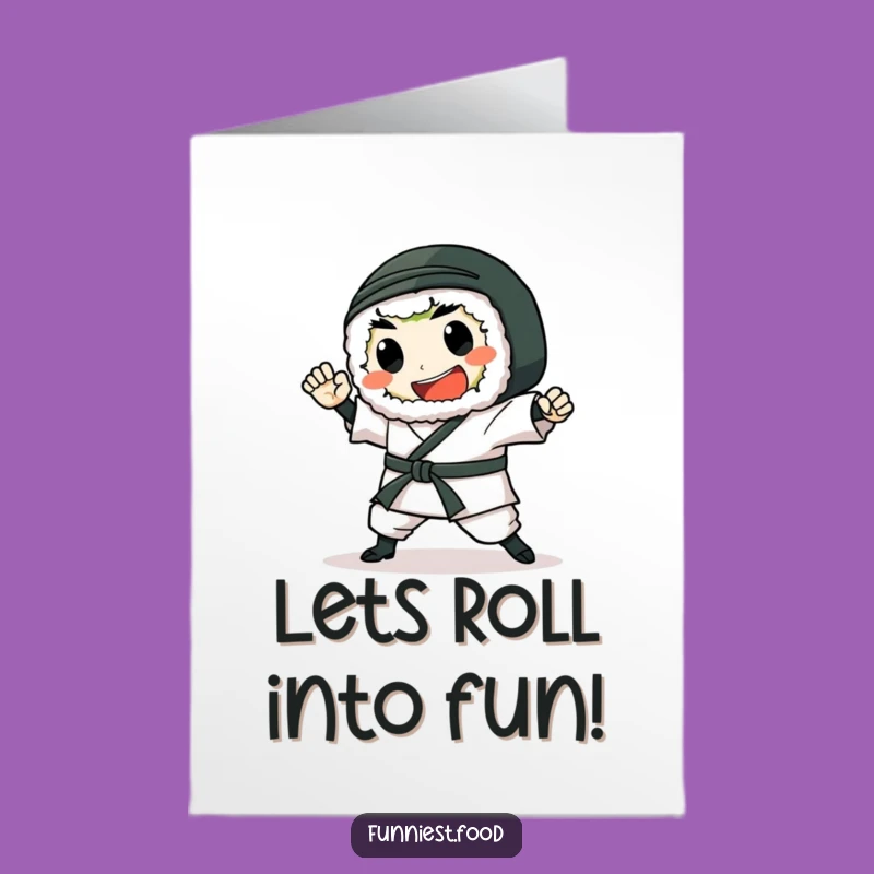 Free Printable Birthday Card: Sushi Karate Chop - Funny Downloadable Gift!