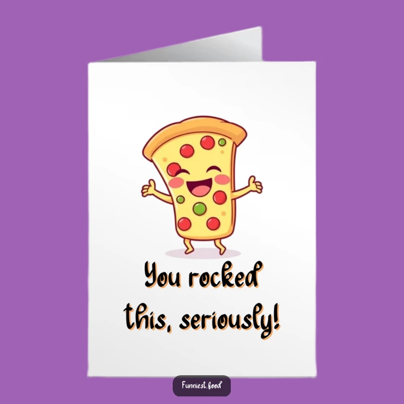 Free Printable Congrats Card: Pizza's Funky Dance, Joyful Downloadable Gift