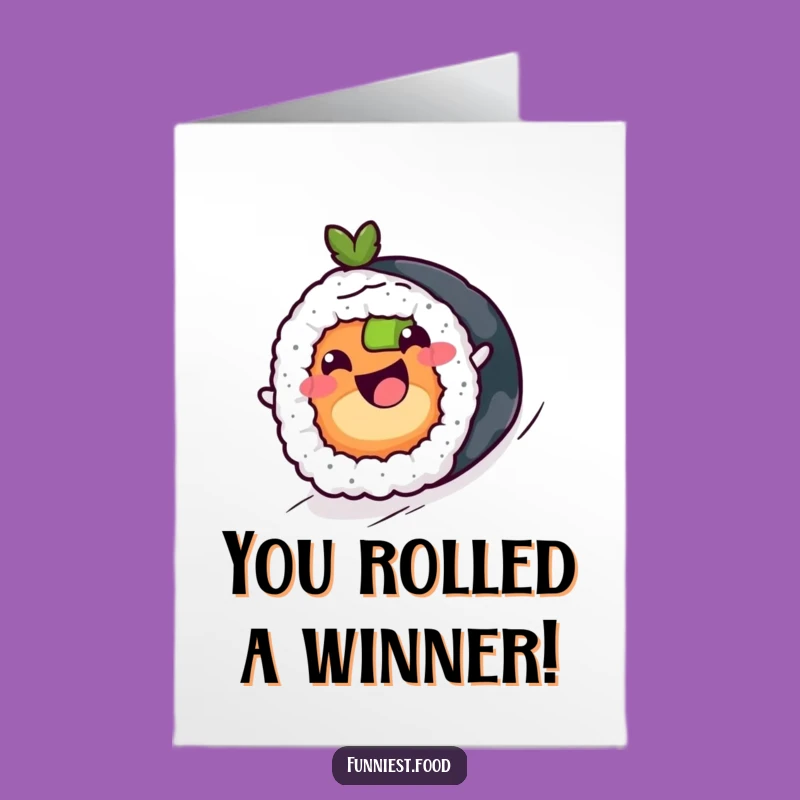 Free Printable Sushi Congrats Card: Funny Downloadable Gift for Victories