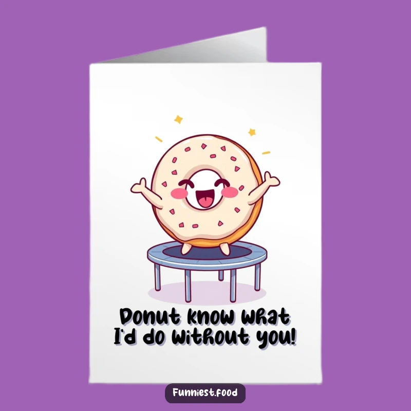Free Printable Donut Trampoline Thank You Card: Funny Downloadable Gift for Gratitude