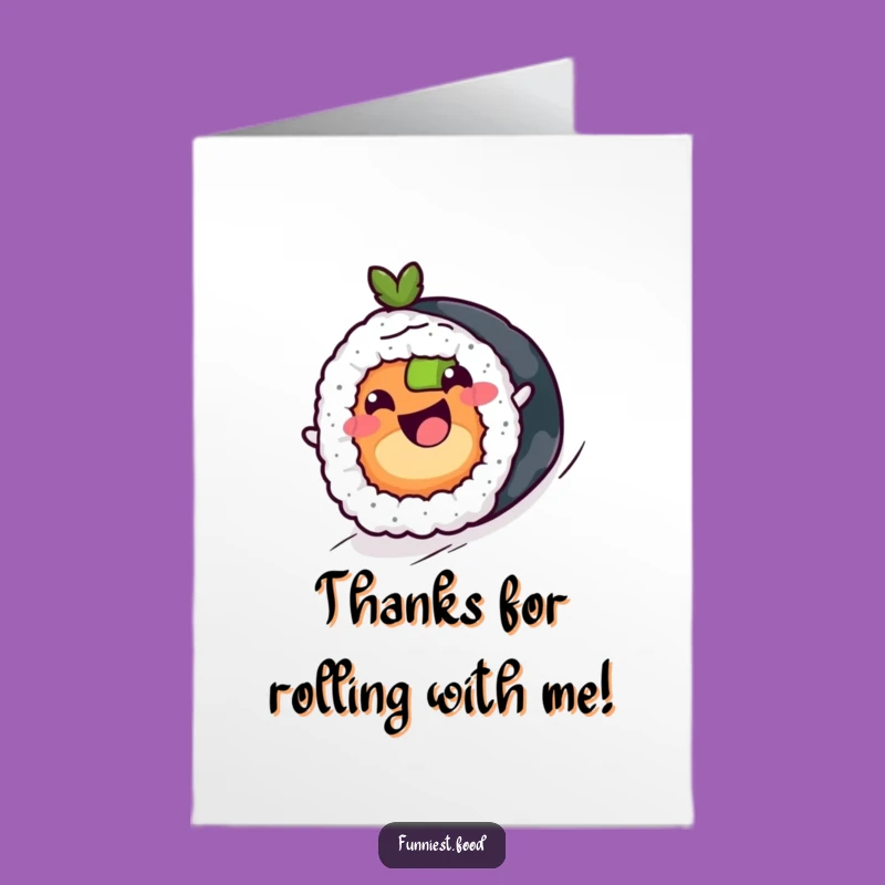 Free Printable Sushi Thank You Card: Funny Downloadable Gift for Thanks