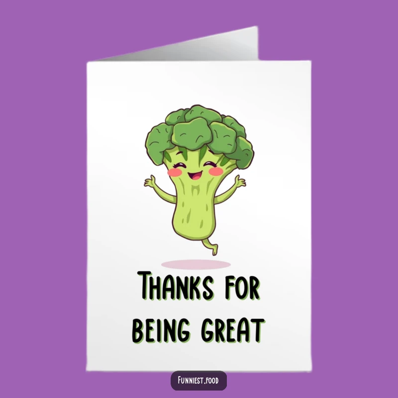 Free Printable Thank You Card: Broccoli Bounce! Express Thanks with this Funny Downloadable Greeting.