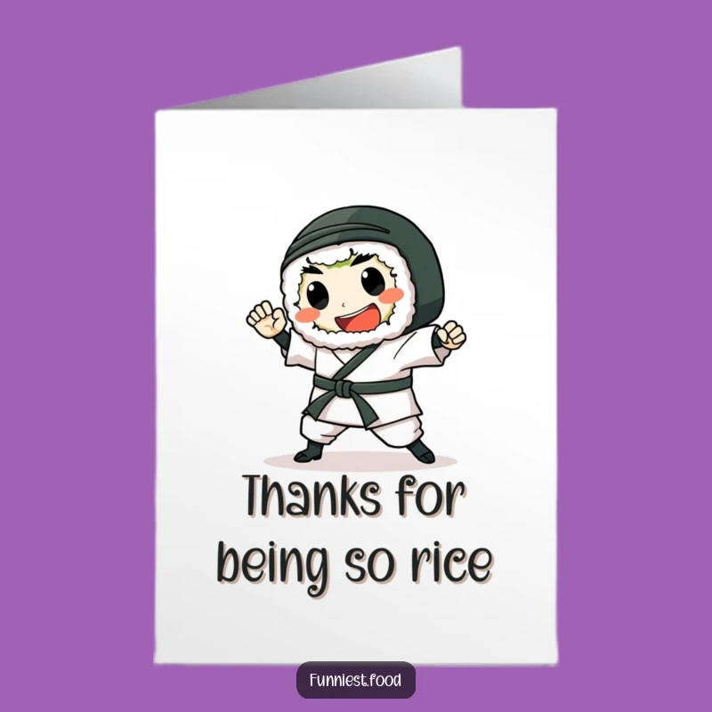 Free Printable Thank You Card: Sushi Karate Chop Thanks - Downloadable