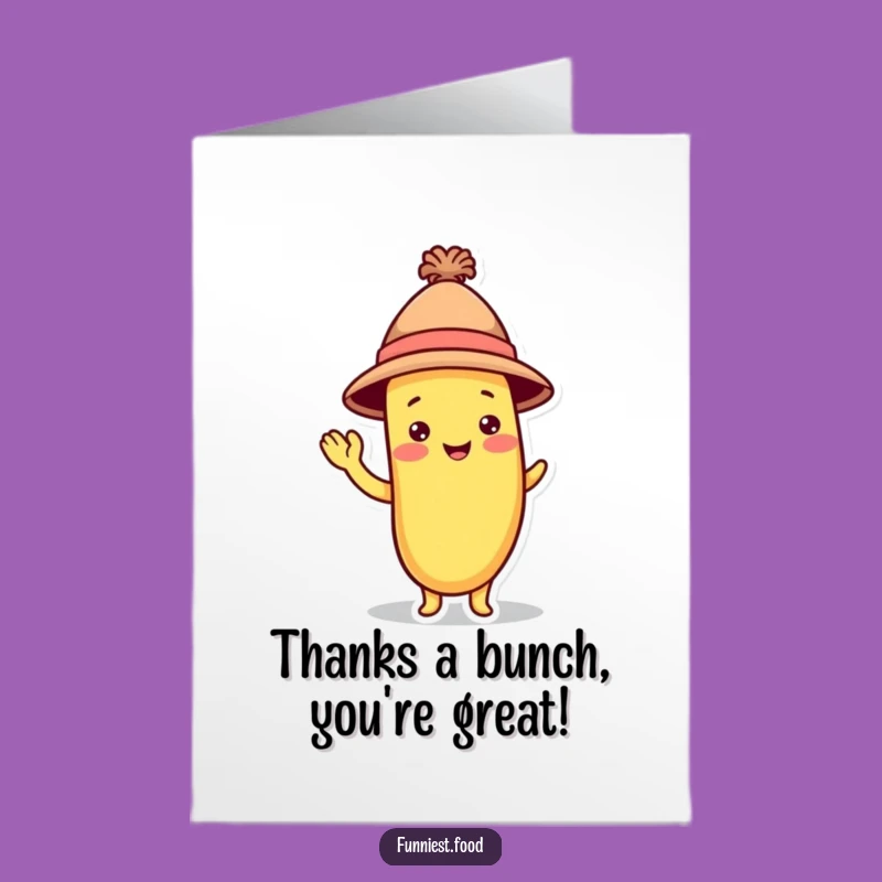 Free Printable Thank You Card: Waving Banana for a Fruity, Funny Expression of Gratitude