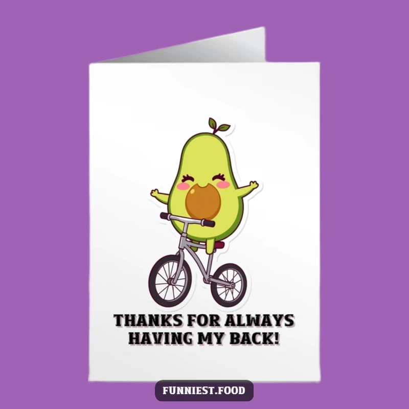 Free Printable Thank You Card: Winking Avocado Unicycle Gratitude