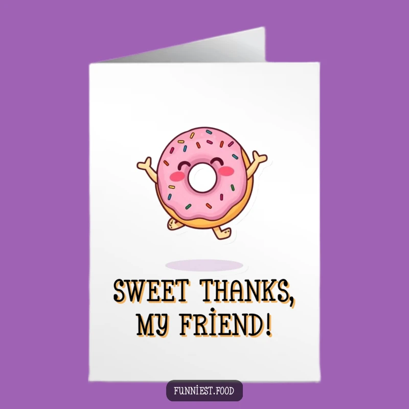 Free Printable Thank You Card: Dancing Donut, Sweet Gratitude, Funny Downloadable Gift