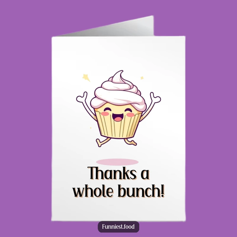 Free Printable Thank You Cupcake Card: Funny Downloadable Gratitude Surprise