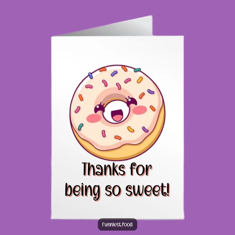 Free Printable Thank You Card: Bouncing Donut Thanks! Sweet &amp; Funny Gratitude - Print Now!