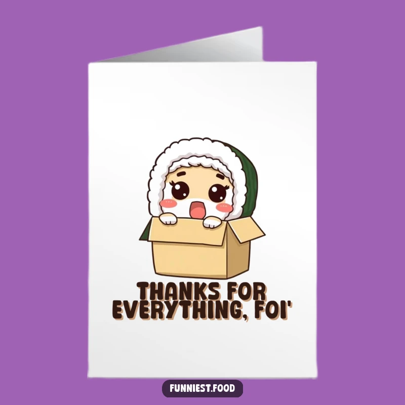 Free Printable Thank You Sushi Card: Funny Downloadable Gratitude Message