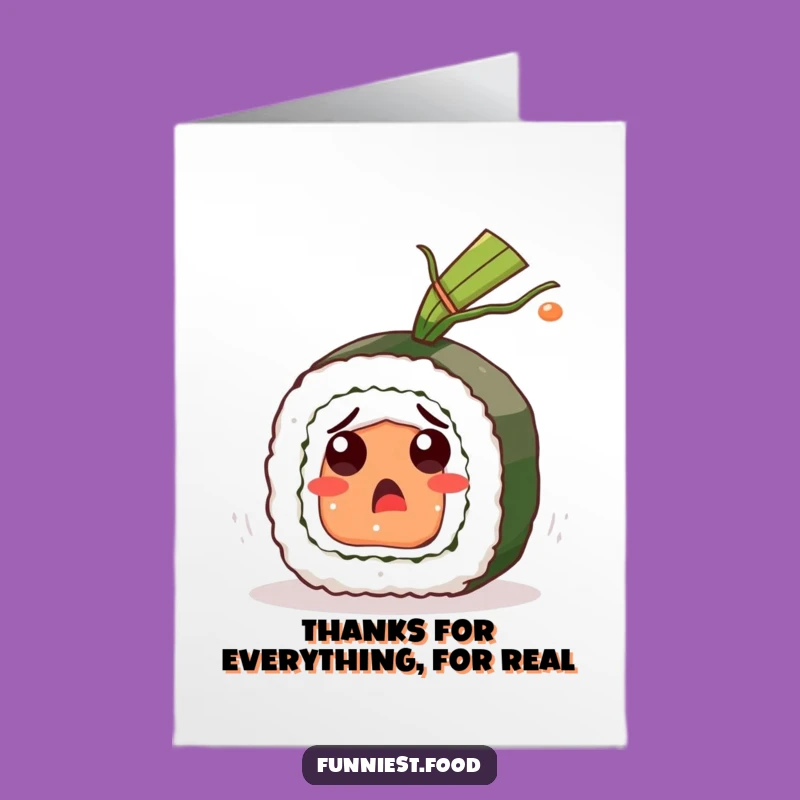 Free Printable Thank You Card: Startled Sushi - A Humorous Downloadable Gift!