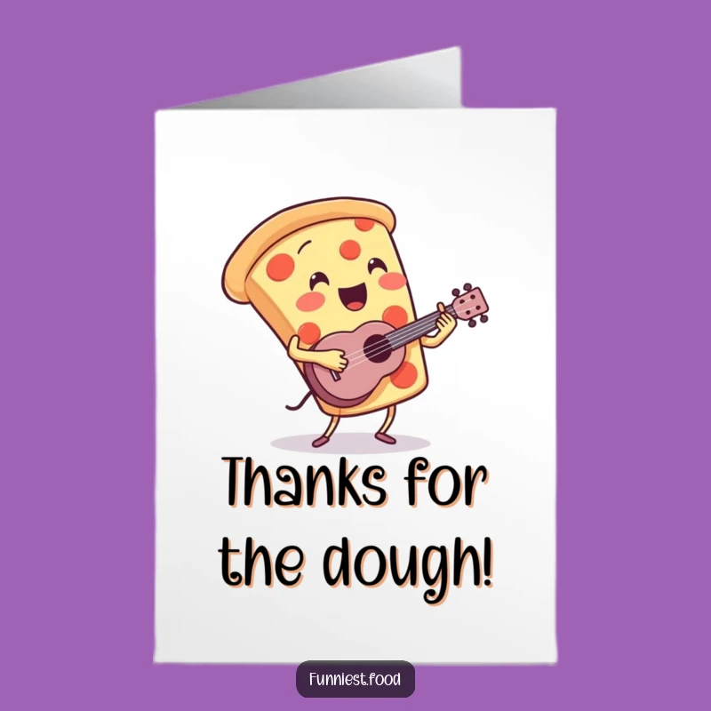 Free Printable Thank You Card: Pizza Ukulele Tune for a Grateful, Humorous Gesture