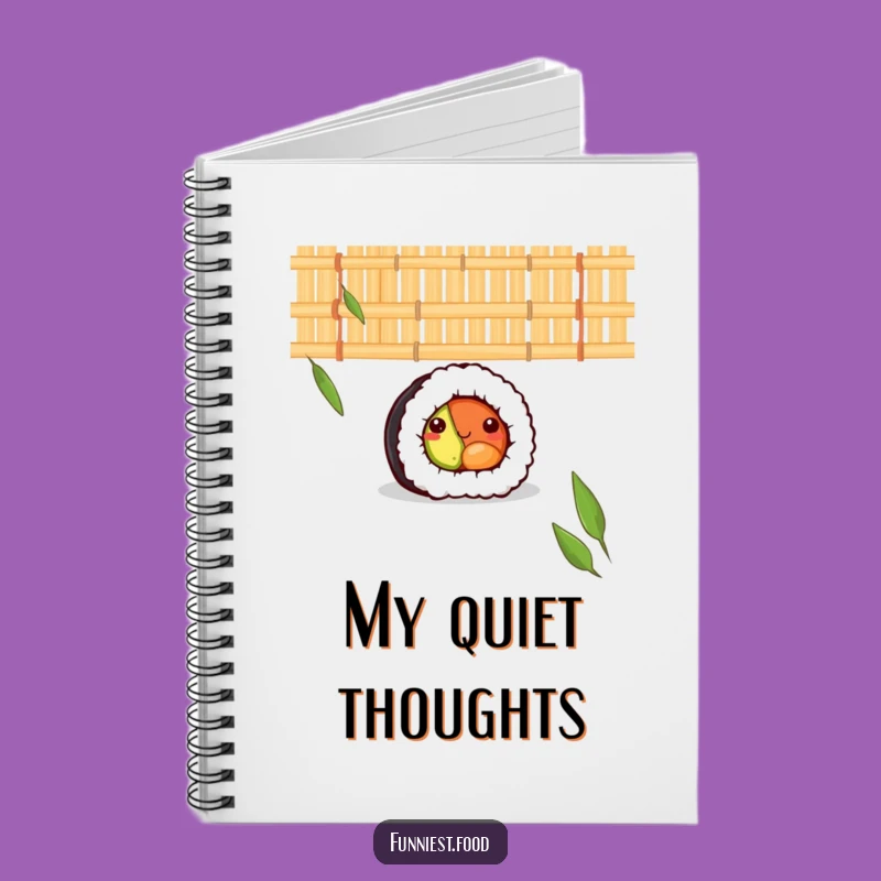 Funny Shy Sushi Roll Bamboo Mat Notebook - Jot Down Gentle Ideas!