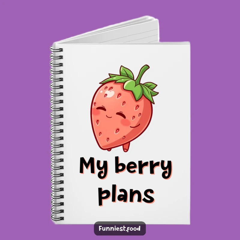 Funny Strawberry Hat Wink Notebook: Charming Fruit Character, Humorous Journal