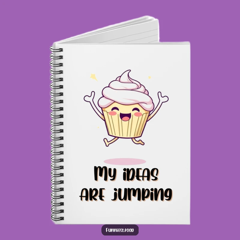 Funny Joyful Cupcake Notebook Jot Down Celebratory Thoughts