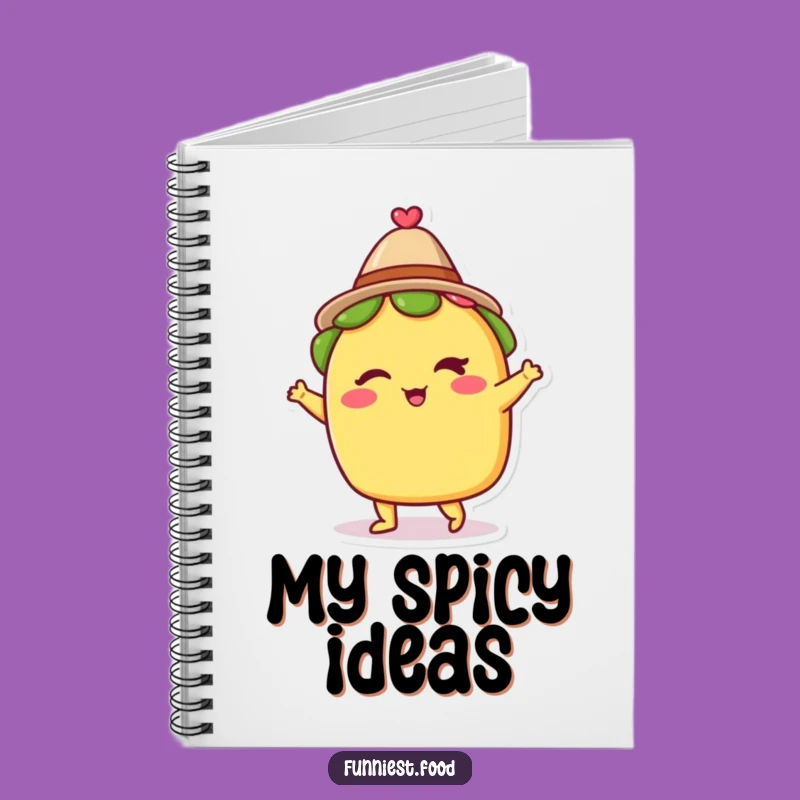 Funny Winking Taco Dancing Hat Notebook - Jot Down Fiesta Ideas!