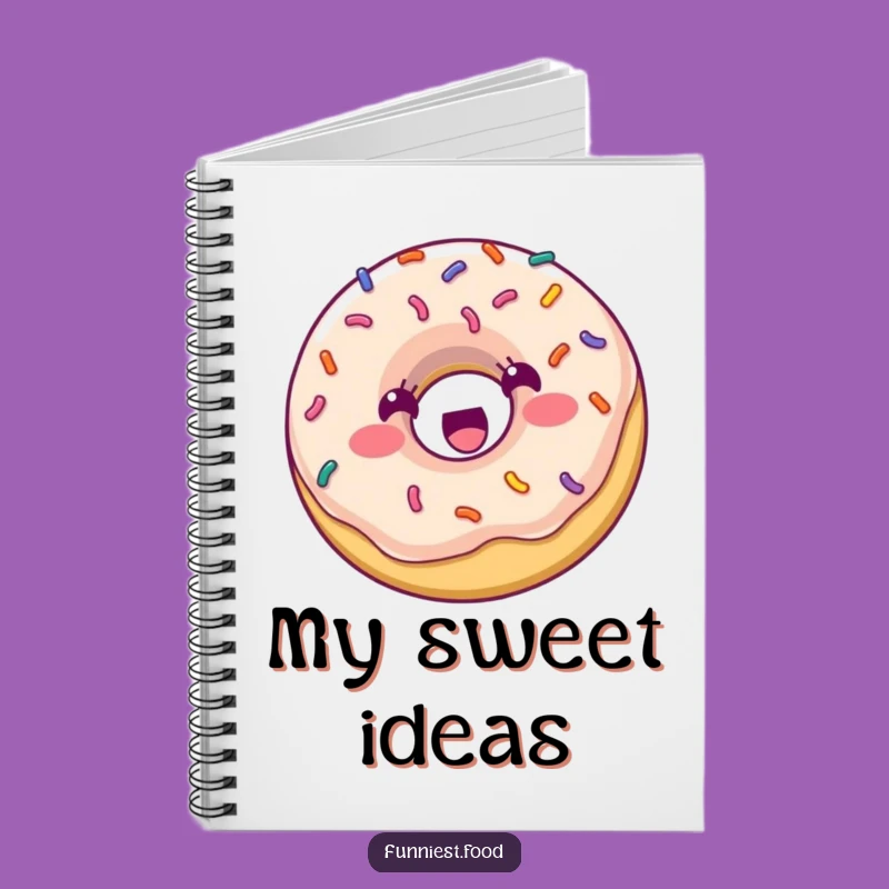 Funny Donut Bouncing Notebook: Sweet Sprinkle Character, Humorous Journal