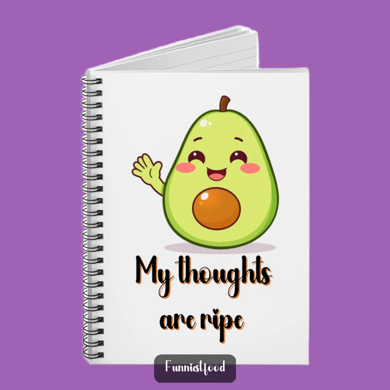 Funny Delighted Avocado Notebook, Cheerful Journal for Ideas