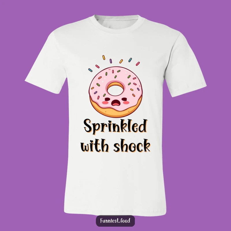 Funny Bewildered Donut T-Shirt - Hilarious Sprinkle Tee, Perfect Gift