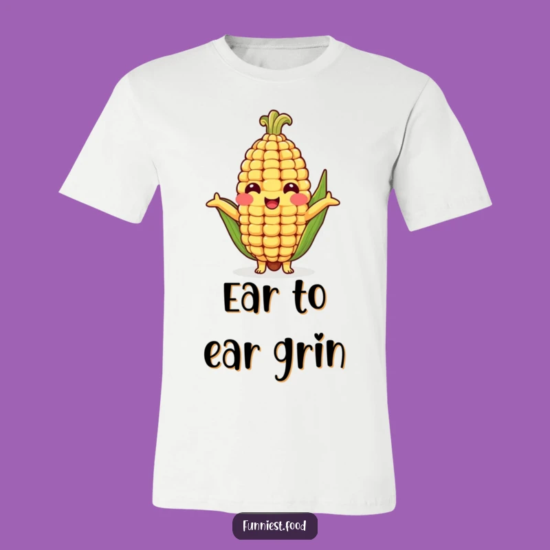 Funny Corn Cob Hug T-Shirt - Cute Vegetable Character Tee for Maximum Smiles