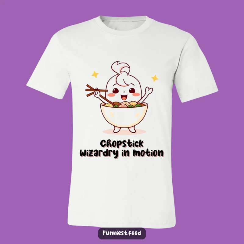 Funny Happy Ramen Bowl T-Shirt Juggling Noodles with Joyful Flair