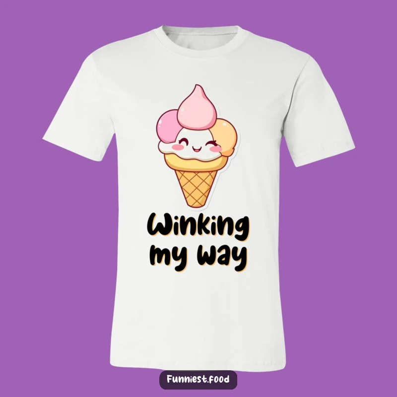 Funny Ice Cream T-Shirt: Happy Winking Cones, Cool Funny Gift