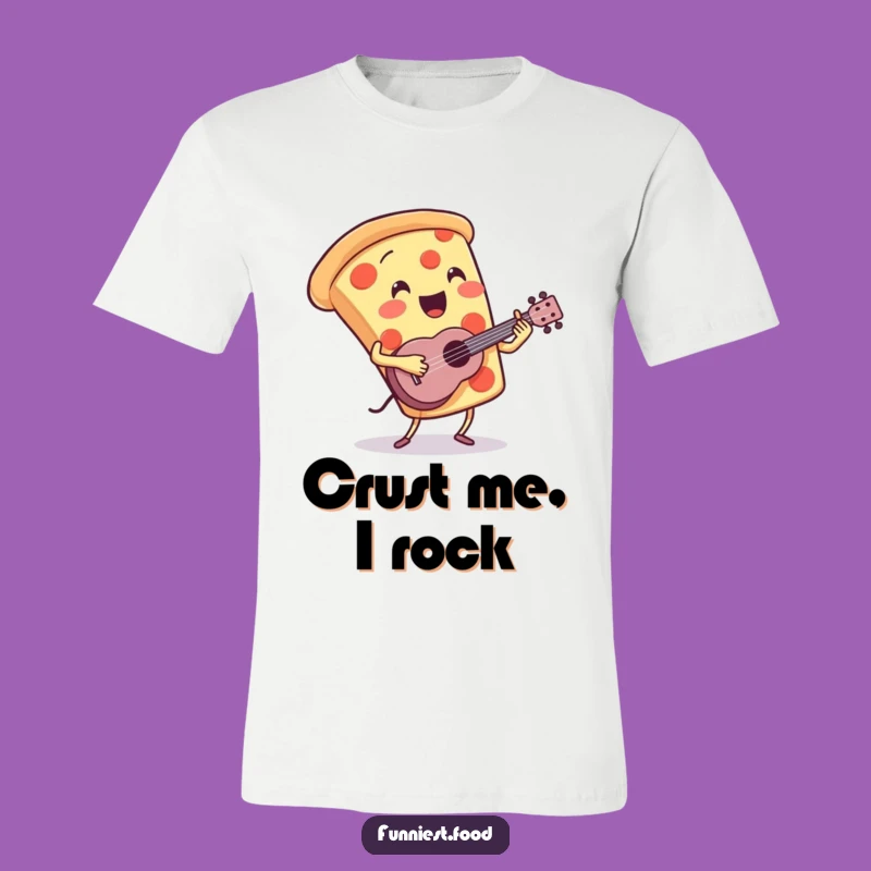 Funny Pizza Ukulele T-Shirt: A Bouncing Slice Rocking Out, Ideal Funny Gift