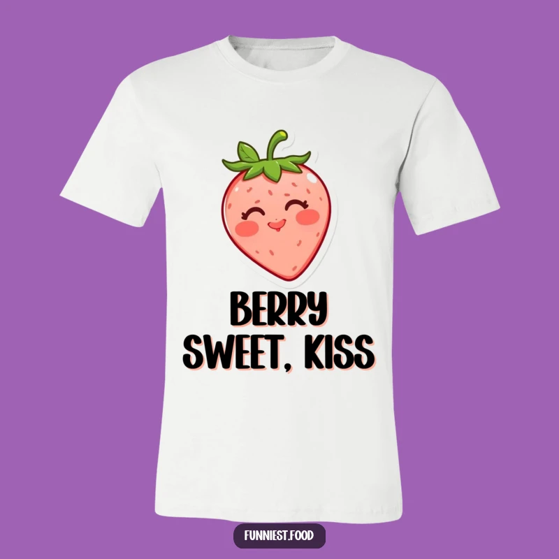 Funny Strawberry Kiss T-Shirt: Wear Your Joy, a Playful Fruit Design for Him and Her